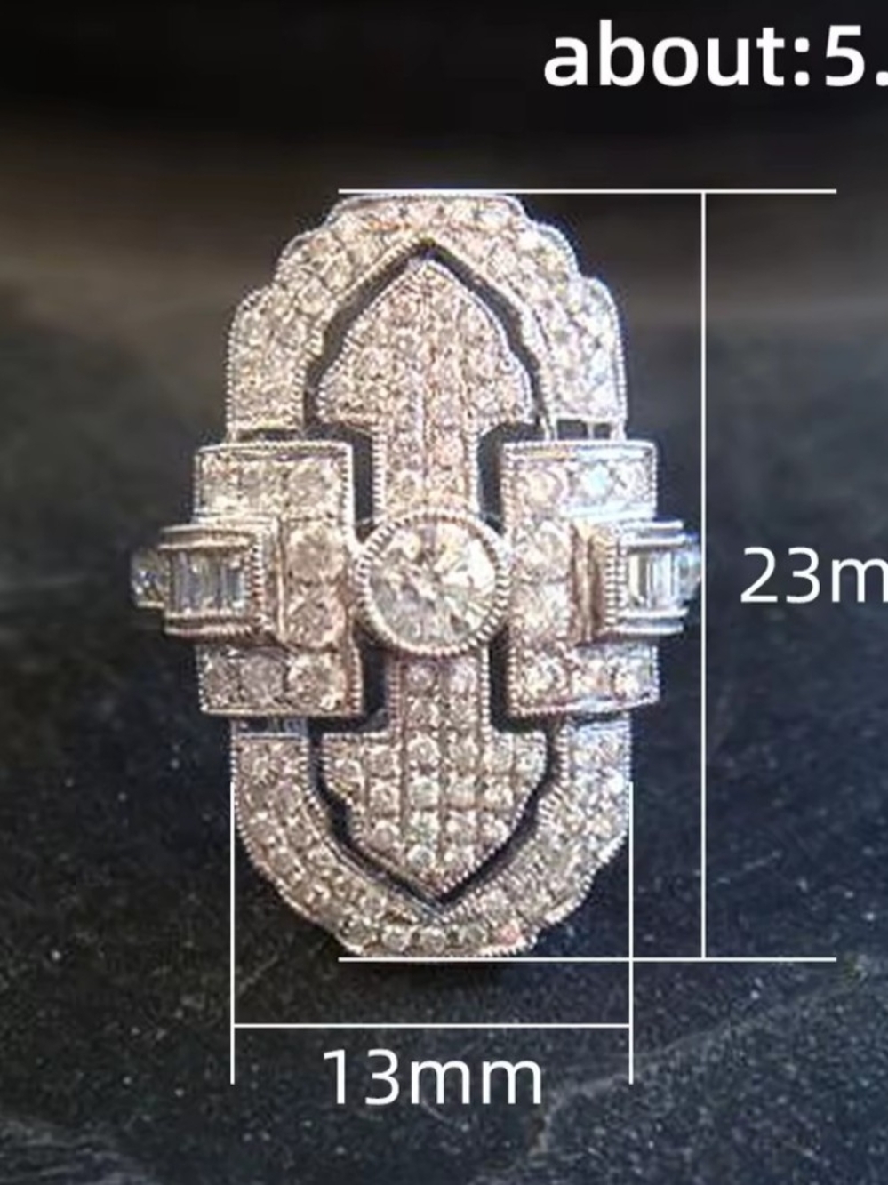 White Rhodium Tourmaline Ring - Picture 3 of 3